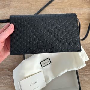 Gucci Micro GG Guccissima Wallet Crossbody Purse